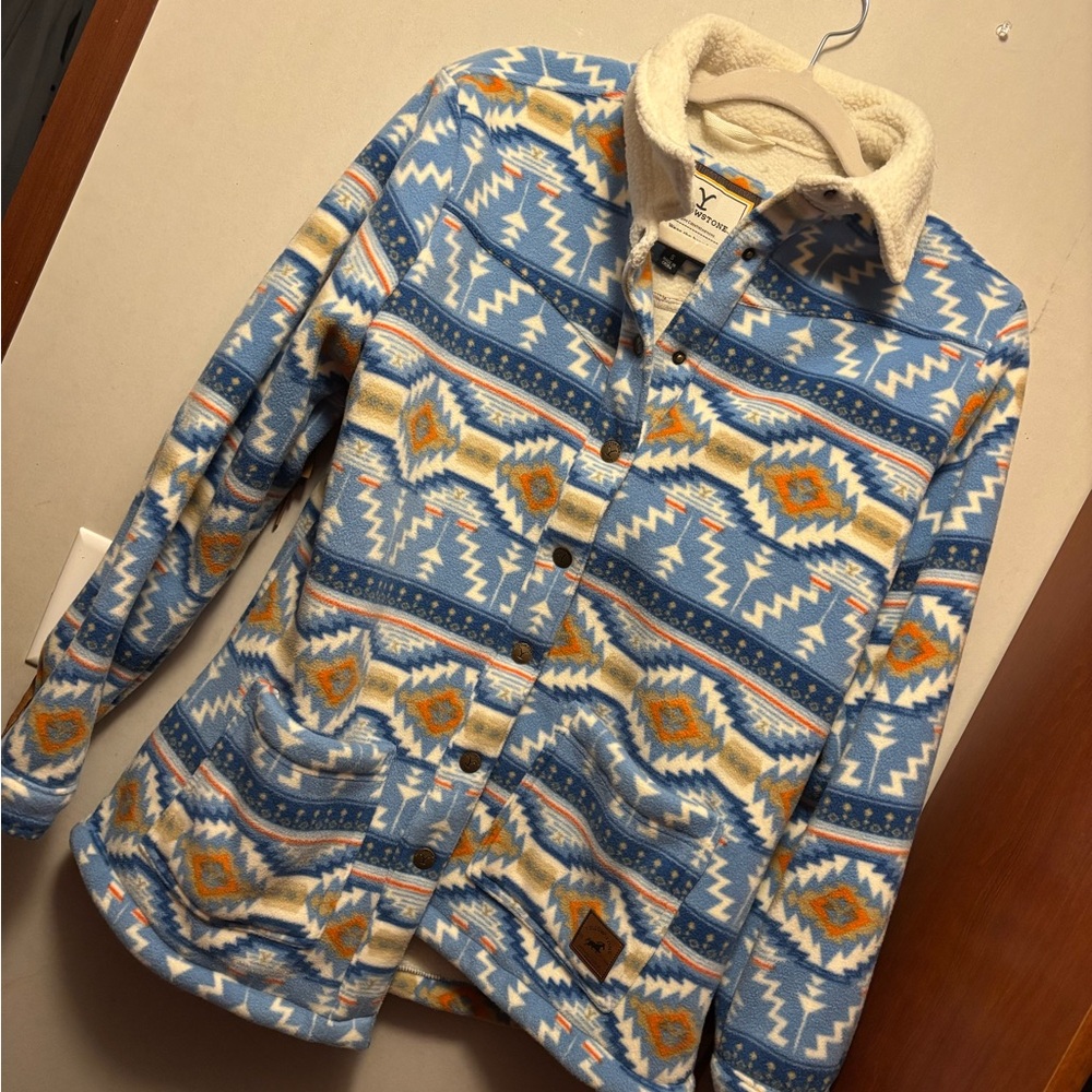 Aztec Patterned Blue Jacket - image 1